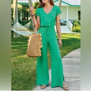 Soft Surroundings Green Jumpsuit